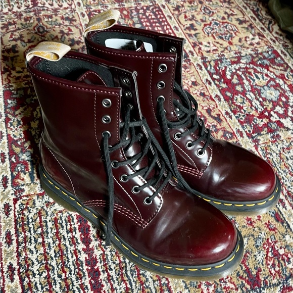 Dr. Martens Dark Cherry Red Vegan Boots - Picture 9 of 9